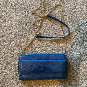 Cute blue Lodis crossbody bag with chain strap